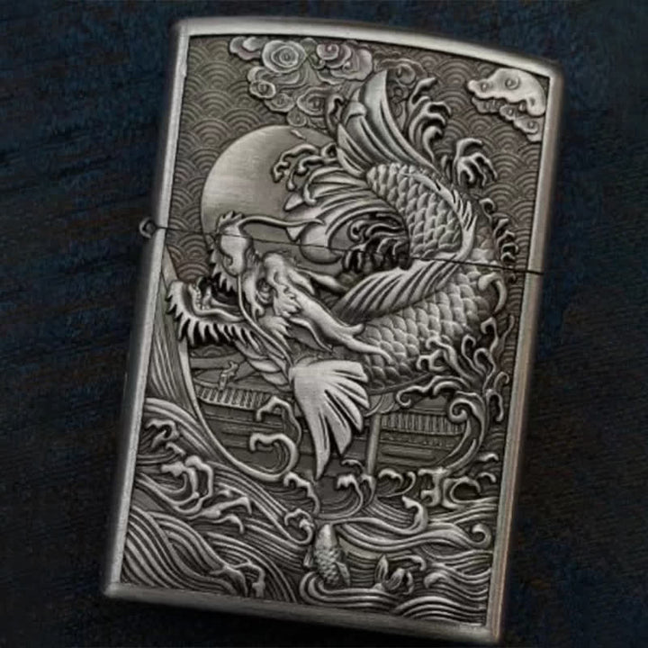 Dragon Fish Relief Nachfüllbares Kerosinfeuerzeug