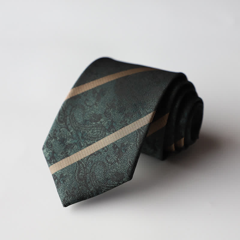 Herren Krawatte mit gestreiftem Paisleymuster für Business-Accessoires