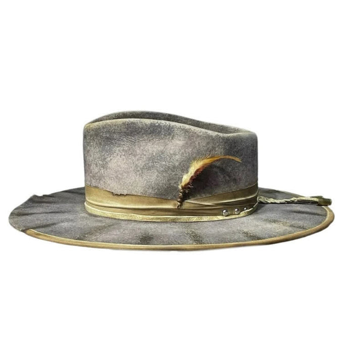 Dunkelgrau Old-Fashioned Fedoras Feather Cowboy Hat - image 1