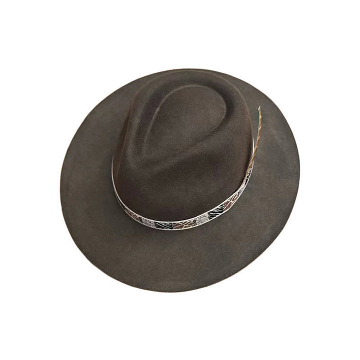 Dunkelgrünes exotisches Designband mit Feder-Cowboyhut - image 7