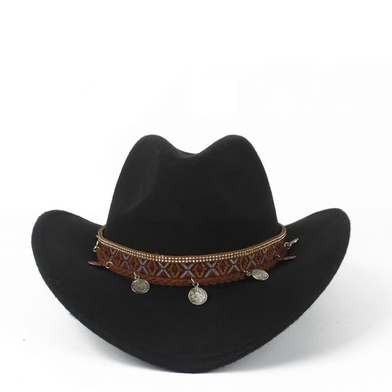 Retro Cowboyhut mit breiter Krempe und geflochtenem Seilband - image 5