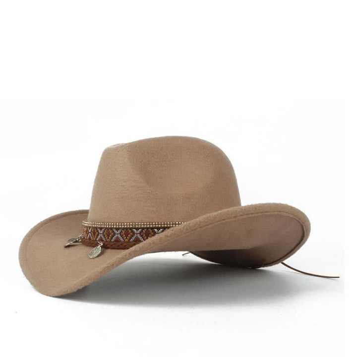 Retro Cowboyhut mit breiter Krempe und geflochtenem Seilband - Kamel - M (22"-22 7/8") - image 6