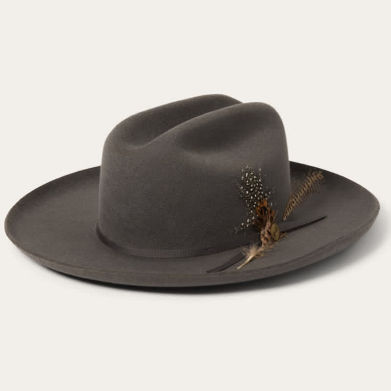 Elegante Karnevals Festival Band Feder Cowboyhut - Schwarz - L (23 1/4"-23 5/8") - image 1