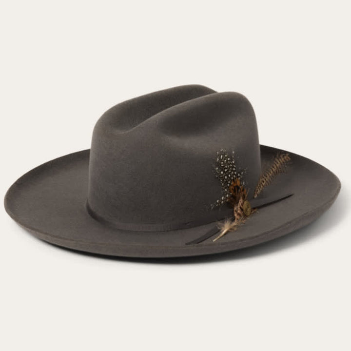 Elegante Karnevals Festival Band Feder Cowboyhut - Schwarz - L (23 1/4"-23 5/8") - image 1