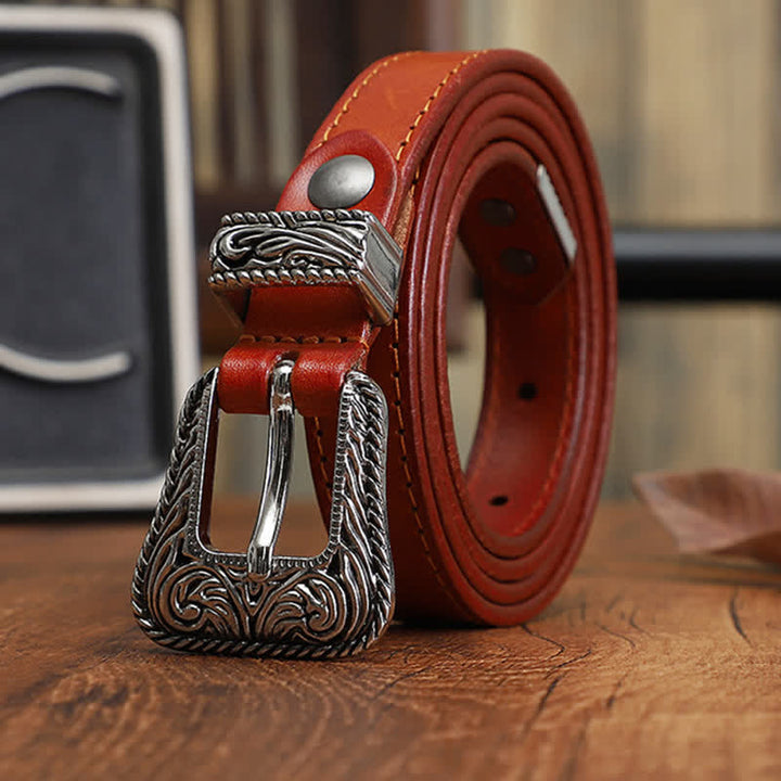 Klassischer westlicher vielseitiger Design schlanker Rindsledergürtel
