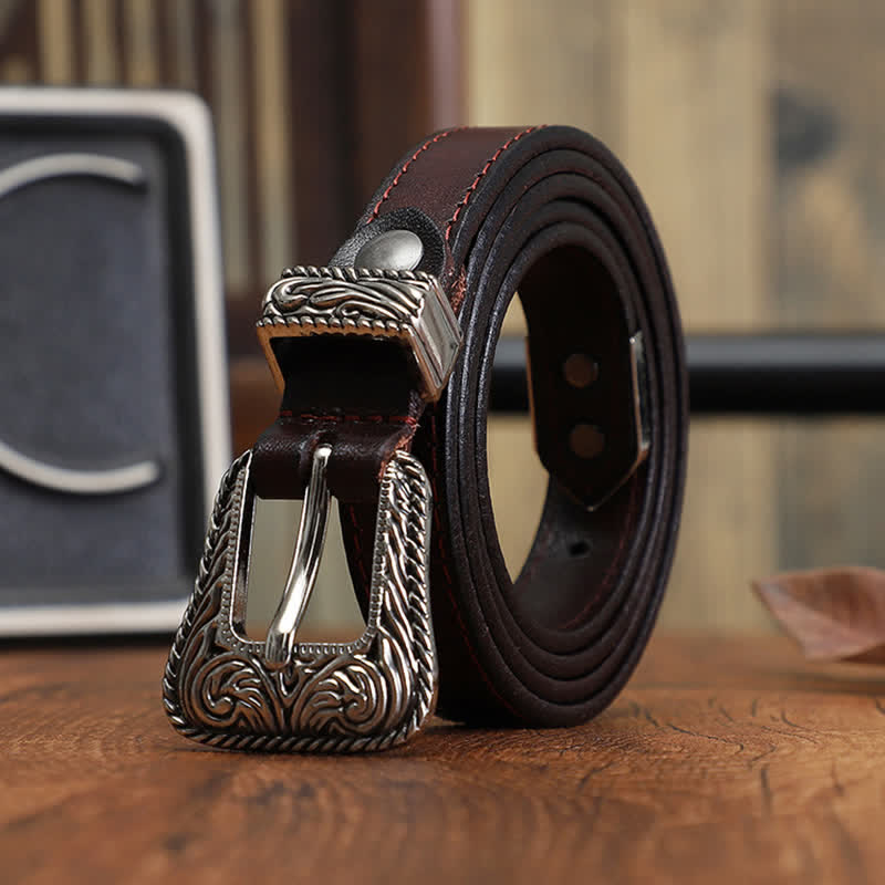 Klassischer westlicher vielseitiger Design schlanker Rindsledergürtel