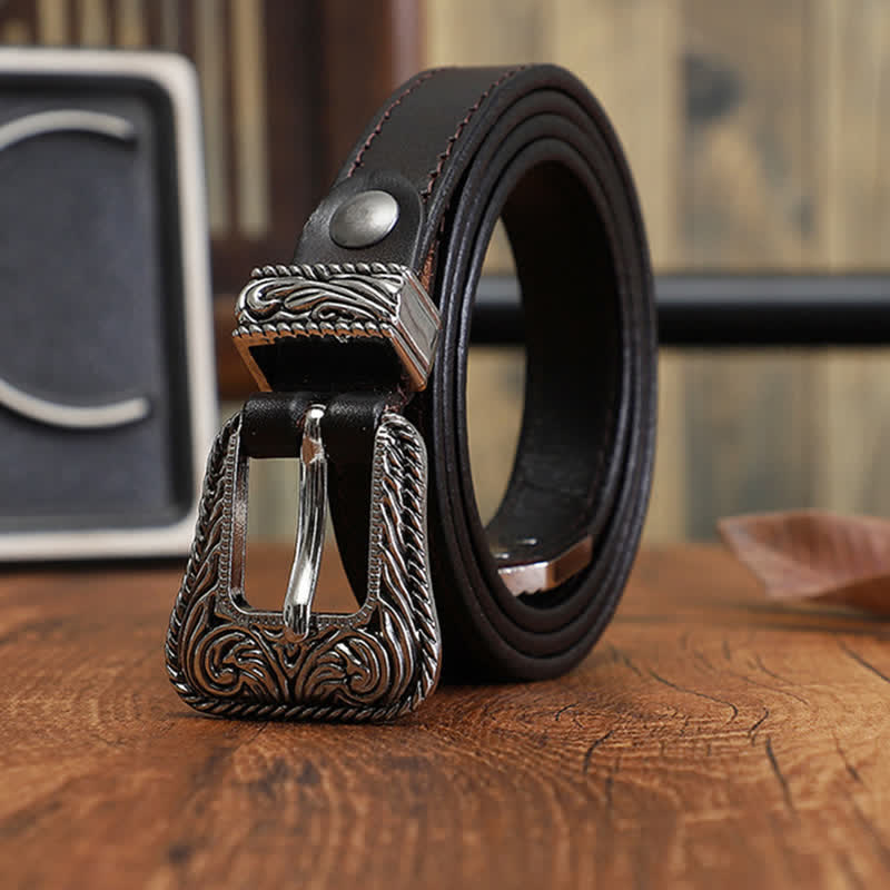 Klassischer westlicher vielseitiger Design schlanker Rindsledergürtel