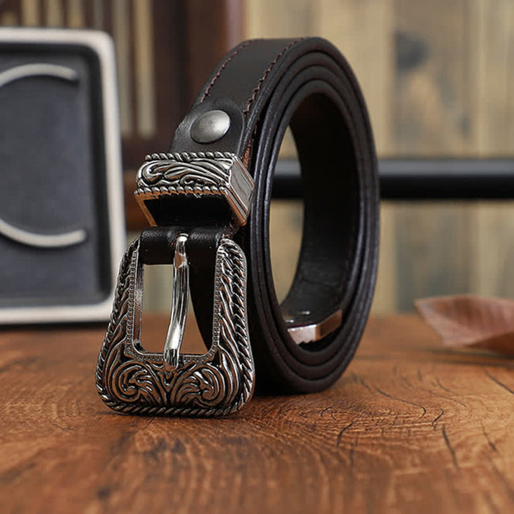 Klassischer westlicher vielseitiger Design schlanker Rindsledergürtel