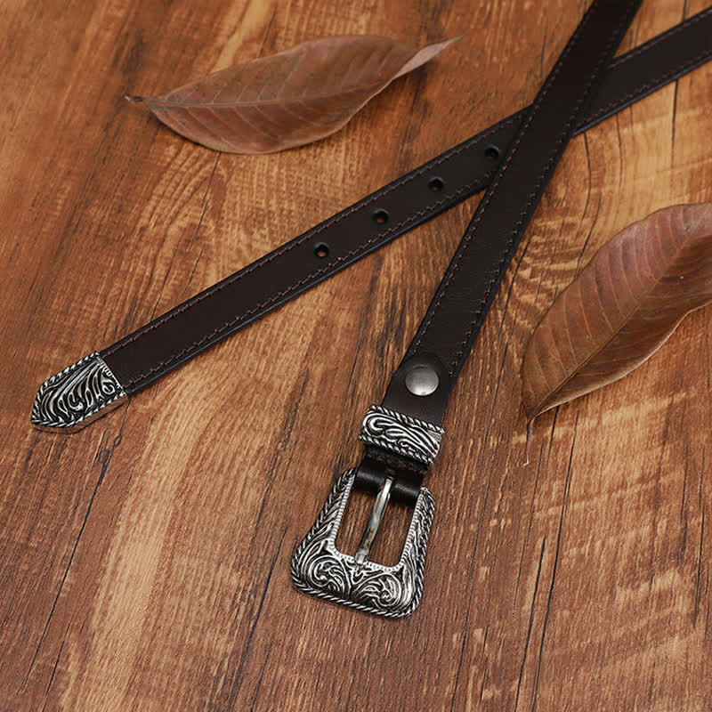 Klassischer westlicher vielseitiger Design schlanker Rindsledergürtel