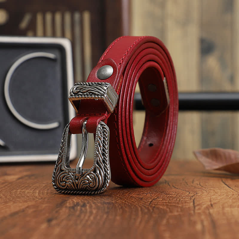 Klassischer westlicher vielseitiger Design schlanker Rindsledergürtel