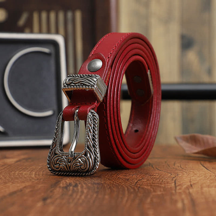 Klassischer westlicher vielseitiger Design schlanker Rindsledergürtel