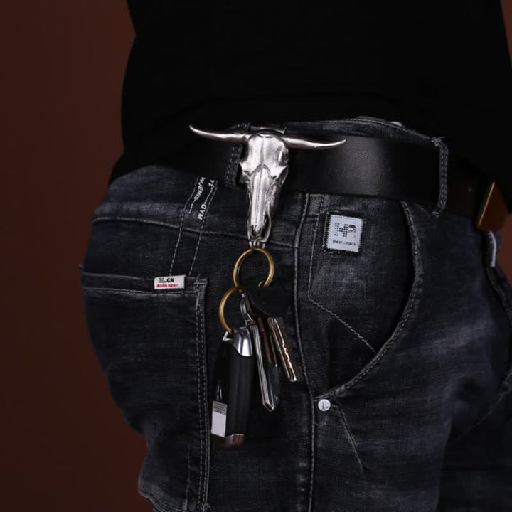 Longhorn Bull Head Multifunktions-EDC-Werkzeuganhänger-Gürtelschnalle