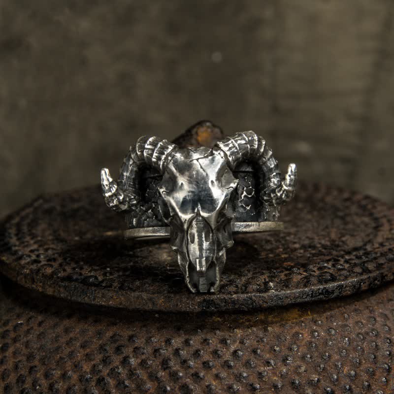 Herren Teufel Hölle Geist Ziege Öffnungs Verstellbarer Ring - image 1