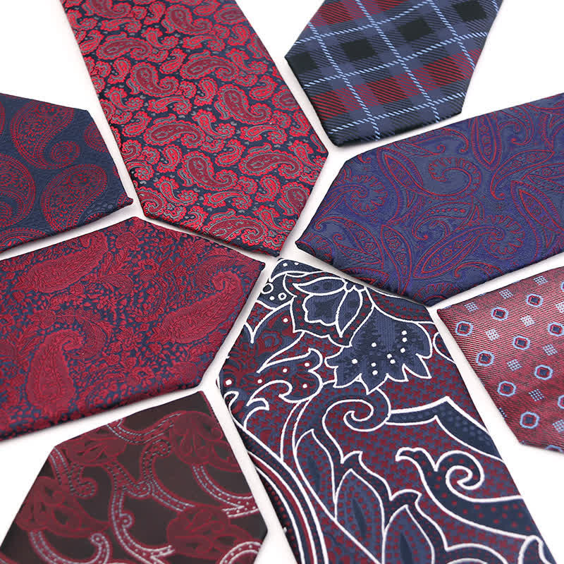 Herrengarnitur Dunkelrote Paisley-Serie Abendschmuck Accessoires Krawatte