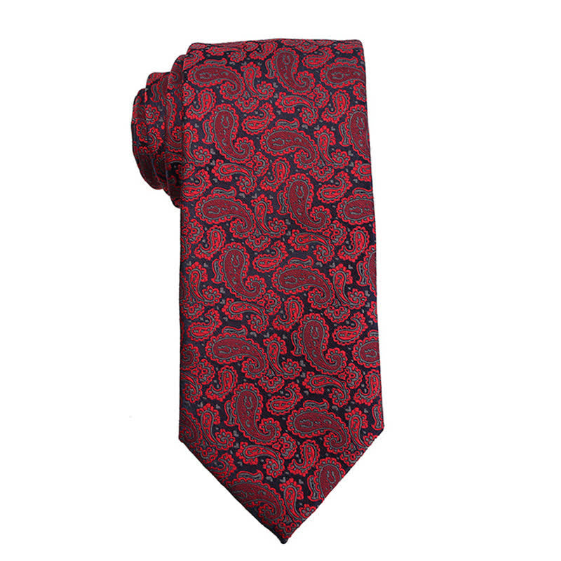 Herrengarnitur Dunkelrote Paisley-Serie Abendschmuck Accessoires Krawatte
