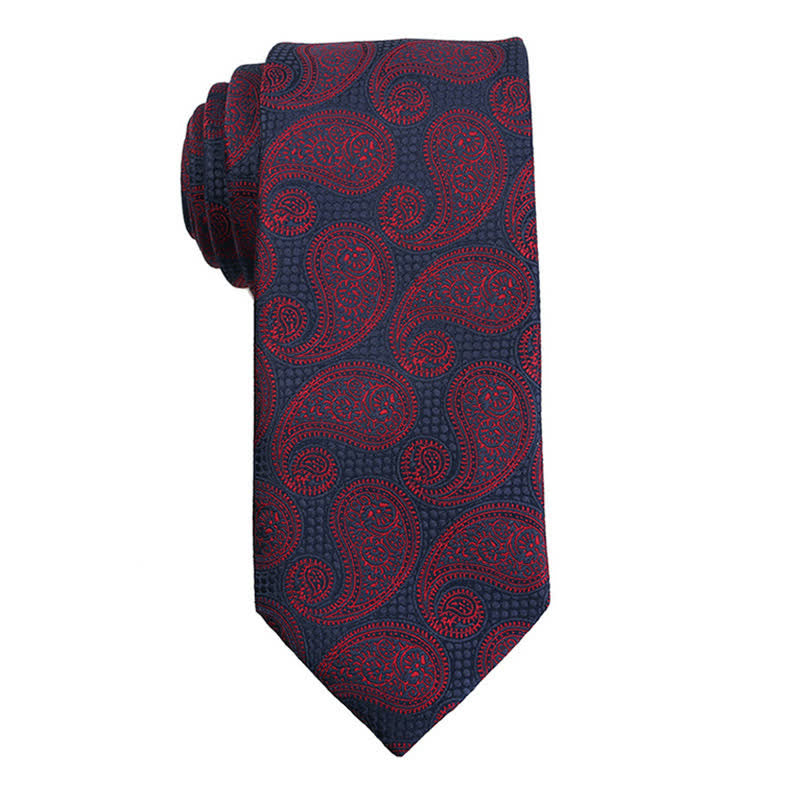 Herrengarnitur Dunkelrote Paisley-Serie Abendschmuck Accessoires Krawatte
