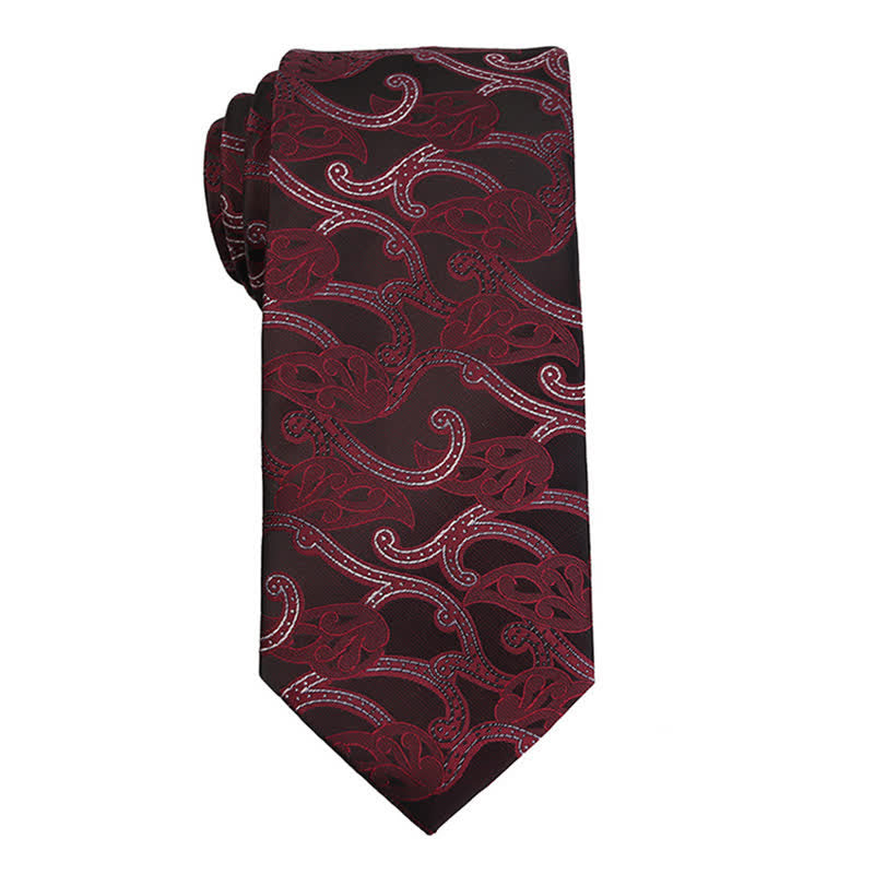 Herrengarnitur Dunkelrote Paisley-Serie Abendschmuck Accessoires Krawatte