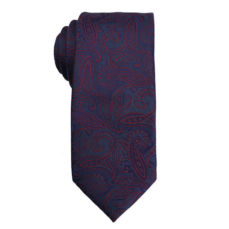 Herrengarnitur Dunkelrote Paisley-Serie Abendschmuck Accessoires Krawatte