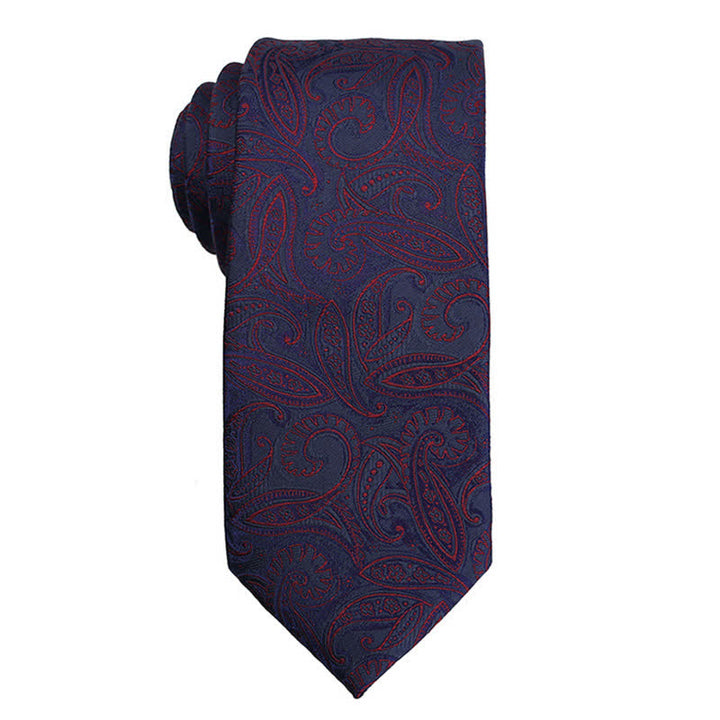 Herrengarnitur Dunkelrote Paisley-Serie Abendschmuck Accessoires Krawatte