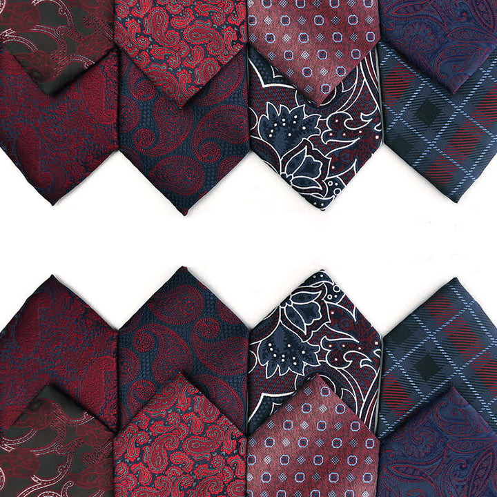 Herrengarnitur Dunkelrote Paisley-Serie Abendschmuck Accessoires Krawatte