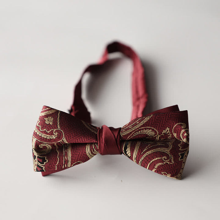 Herren Blumen gestreifte Jacquard gewebte Doppelschicht-Fliege