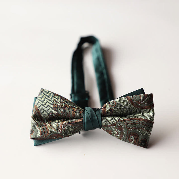 Herren Blumen gestreifte Jacquard gewebte Doppelschicht-Fliege