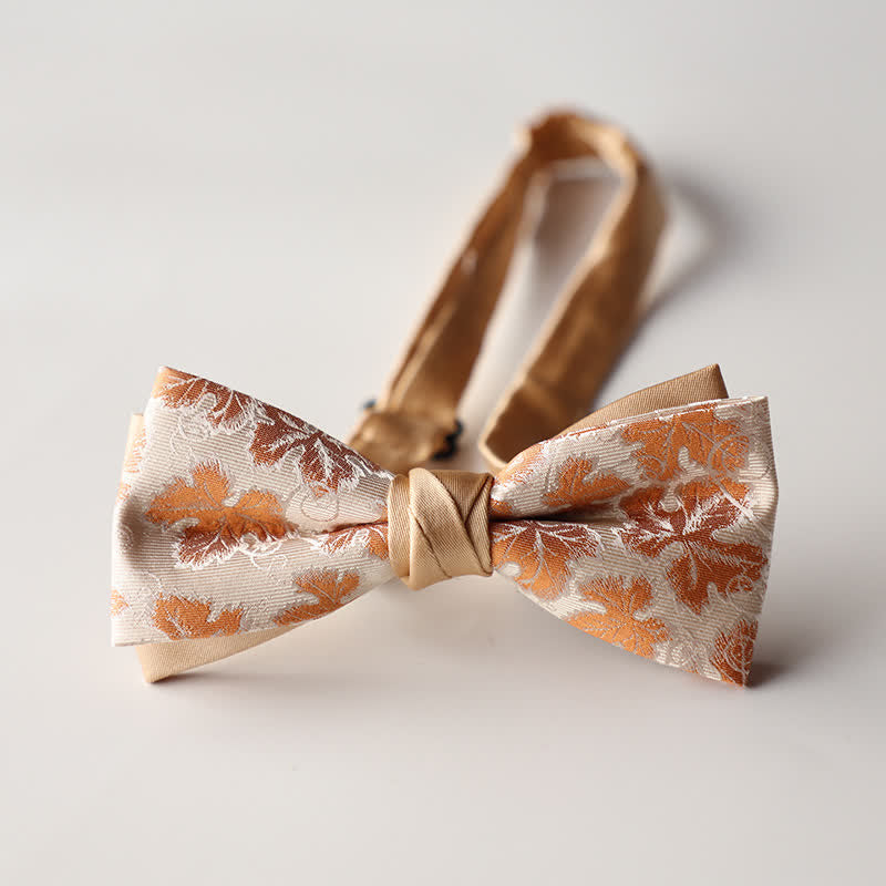 Herren Blumen gestreifte Jacquard gewebte Doppelschicht-Fliege
