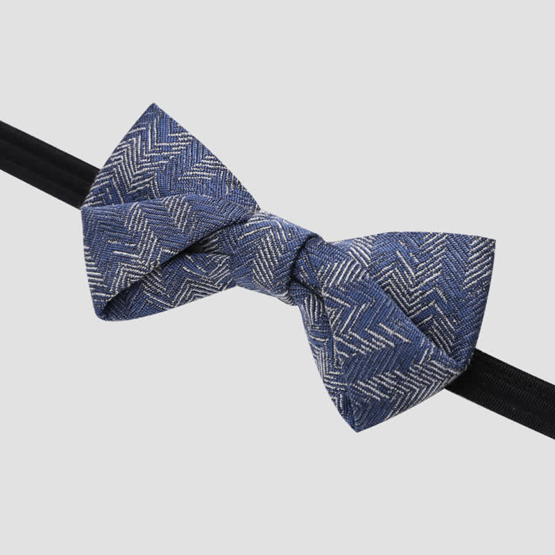 Men's Blue Series Blumen-Fischgrätmuster Denim Fliege