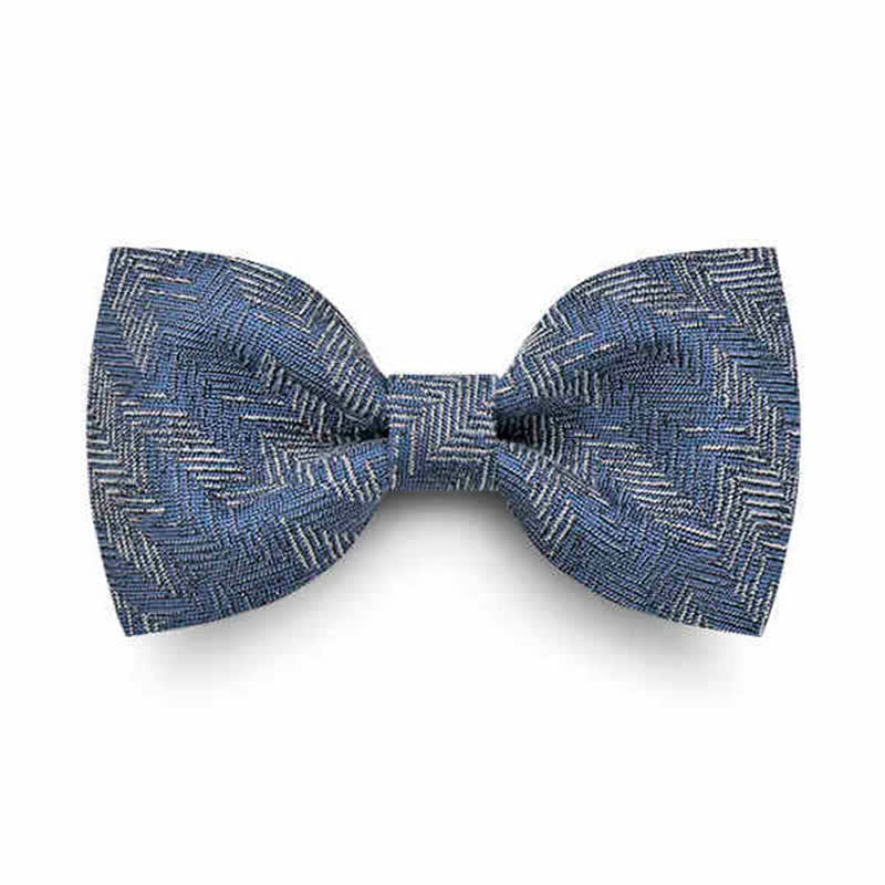 Men's Blue Series Blumen-Fischgrätmuster Denim Fliege
