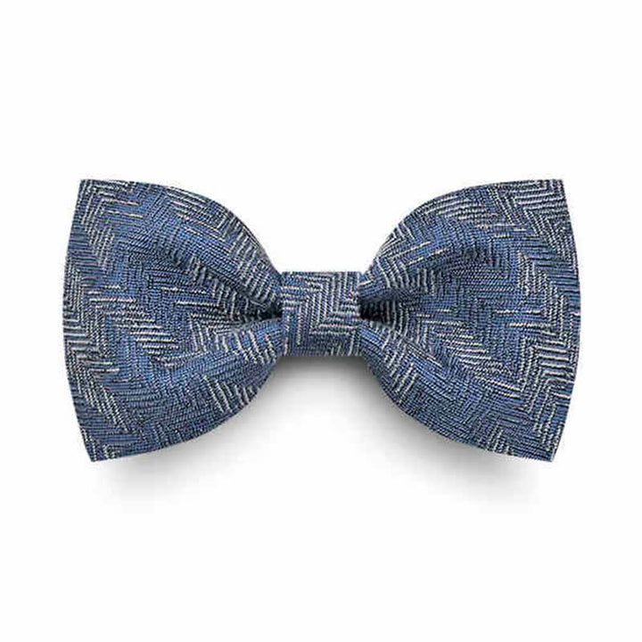 Men's Blue Series Blumen-Fischgrätmuster Denim Fliege