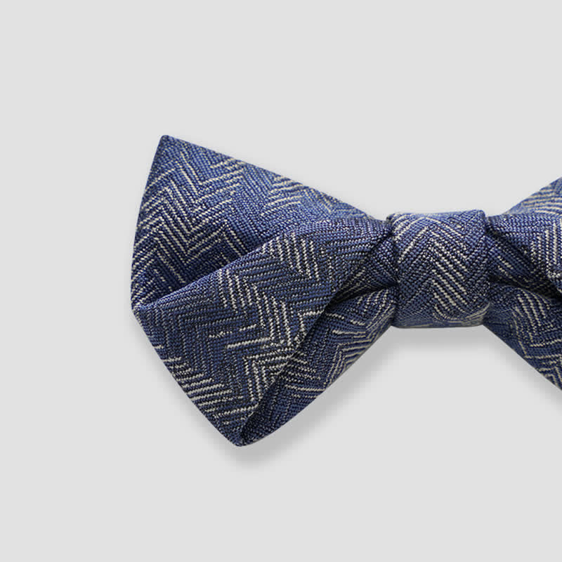 Men's Blue Series Blumen-Fischgrätmuster Denim Fliege