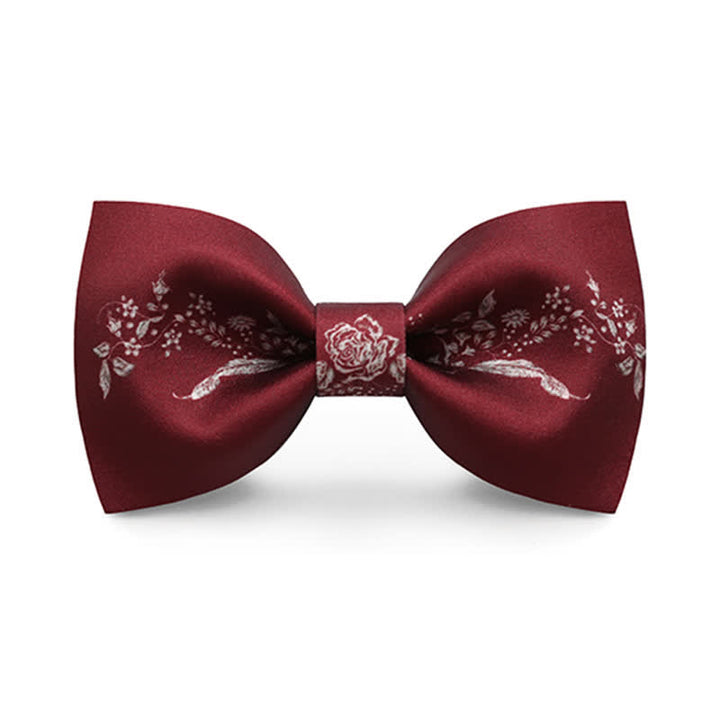 Elegante Herren-Fliege mit Blumen- und Pflanzendruck für Hochzeiten
