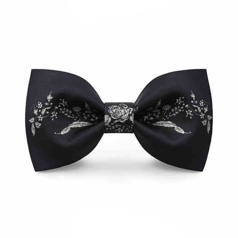 Elegante Herren-Fliege mit Blumen- und Pflanzendruck für Hochzeiten