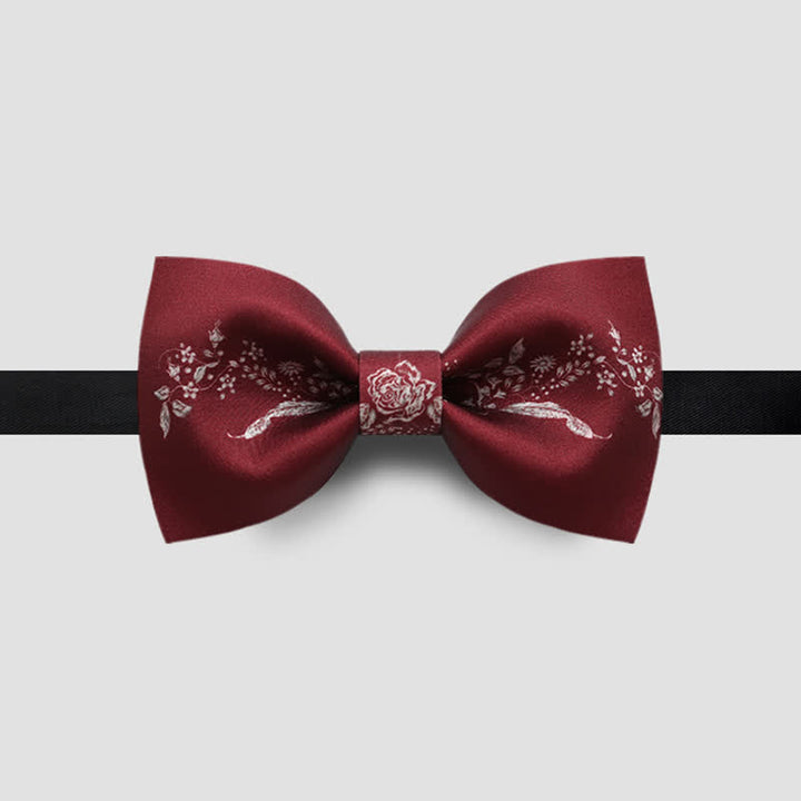 Elegante Herren-Fliege mit Blumen- und Pflanzendruck für Hochzeiten