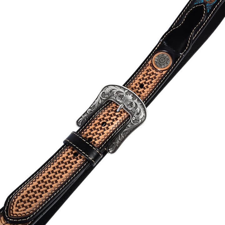 Native Style Retro Flechtmuster Leder Gürtel