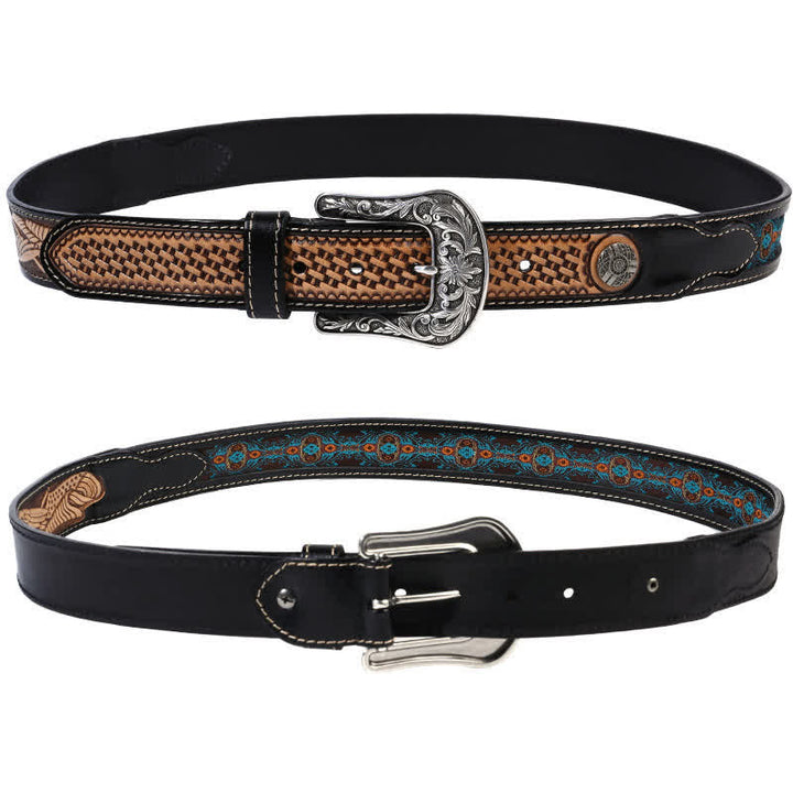 Native Style Retro Flechtmuster Leder Gürtel