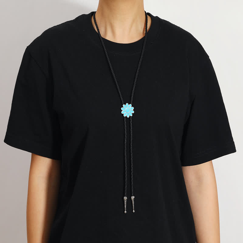 Blaue emaillierte ovale Blumen Dreieck Bolotie