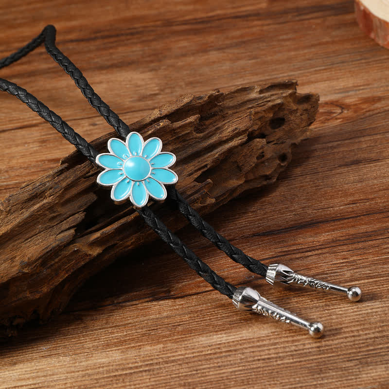 Blaue emaillierte ovale Blumen Dreieck Bolotie