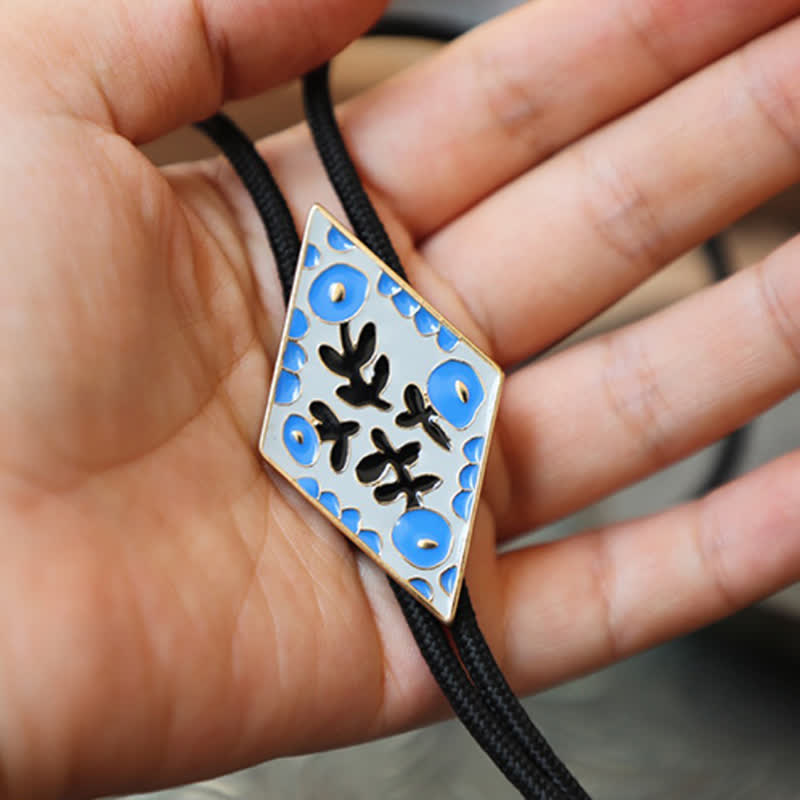 Bunte kleine Blume Retro Rhombus Bolo Krawatte