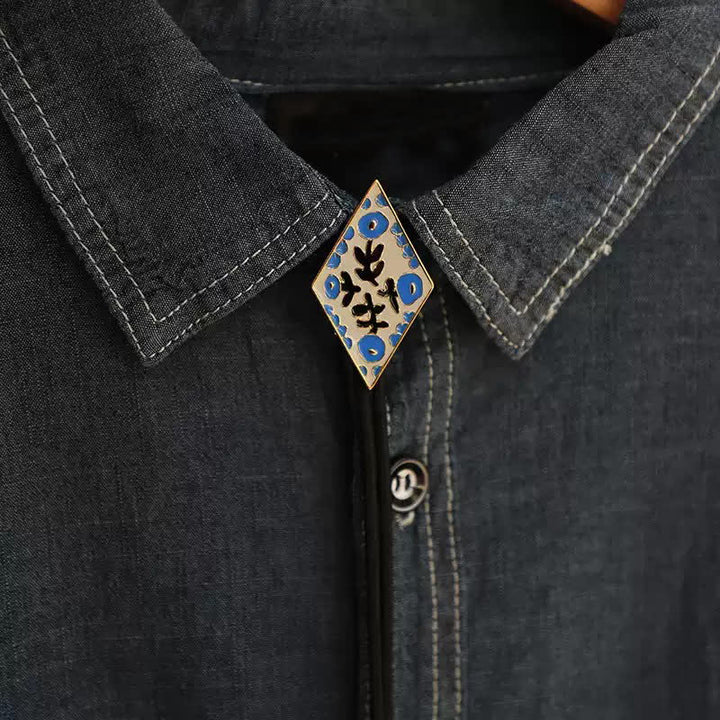 Bunte kleine Blume Retro Rhombus Bolo Krawatte