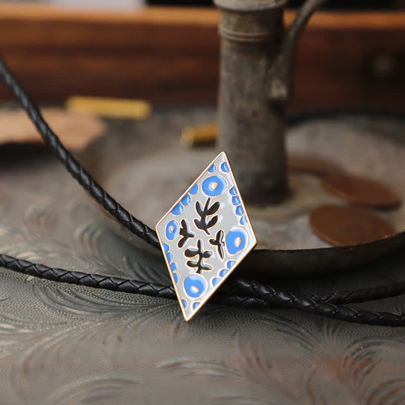 Bunte kleine Blume Retro Rhombus Bolo Krawatte