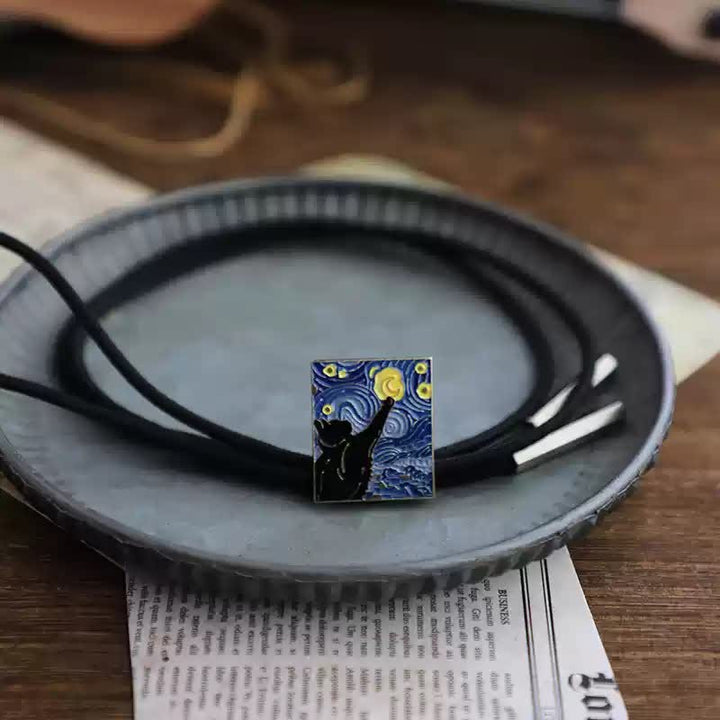 Starry Night Cat farbiger emaillierter Bolotie