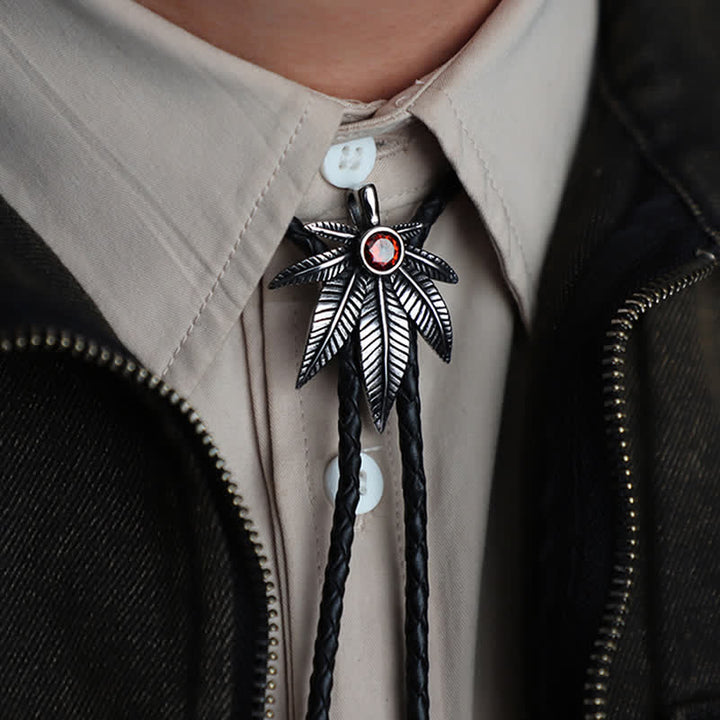 Punk Western Cowboy Ahornblattförmige Bolo-Krawatte