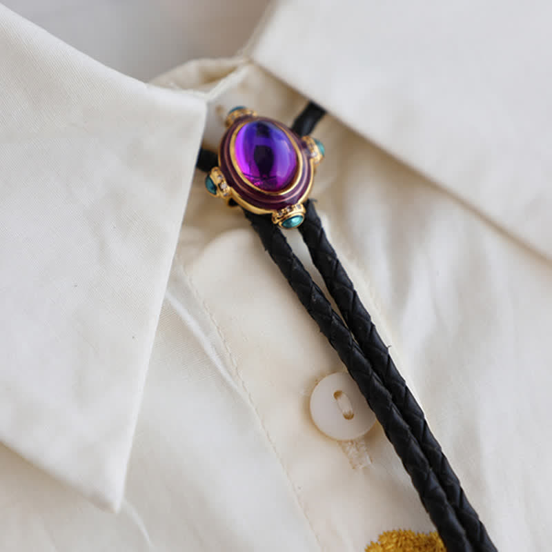 Kleine Vintage Blau Lila Edelstein Bolo Krawatte