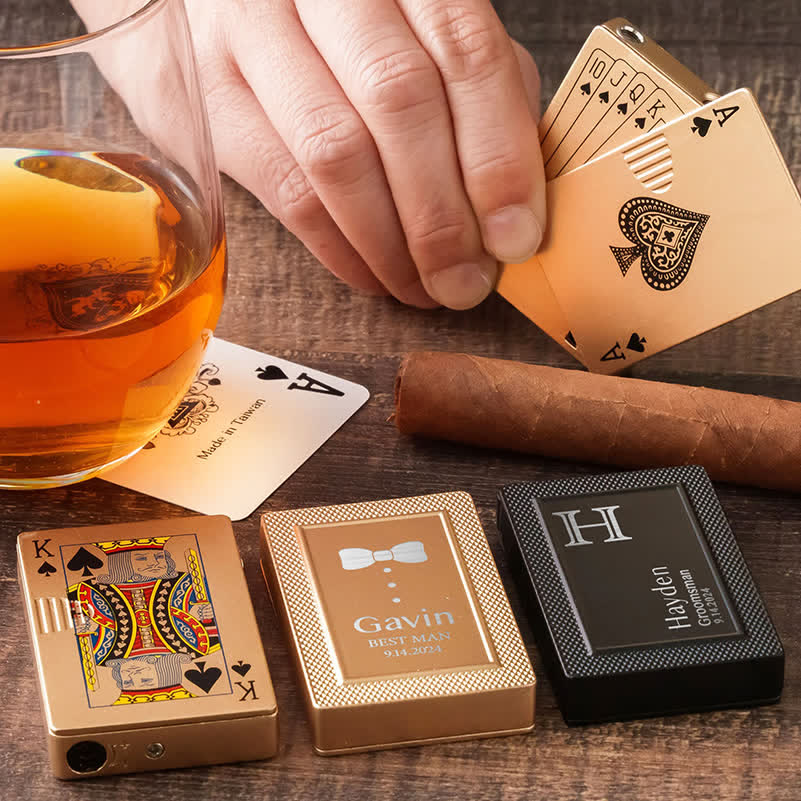 Pokerkarten Personalisierte Nachfüllbare Butan-Feuerzeug mit Individuellem Design
