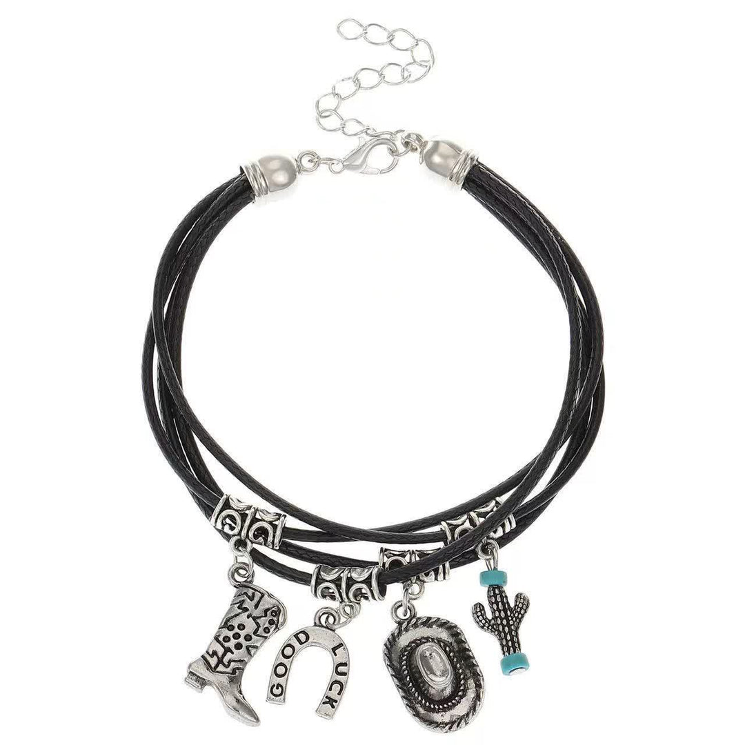 Wilder Western Mehrschichtiger Armband Cowboy Halskette