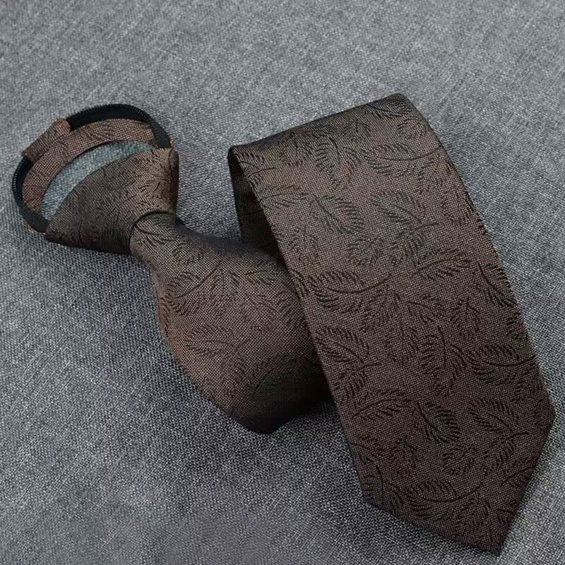 5Stk. Herren Casual Dunkelbraune Blätter Print Fliegen Geschenkbox - image 4