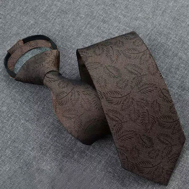 5Stk. Herren Casual Dunkelbraune Blätter Print Fliegen Geschenkbox - image 4