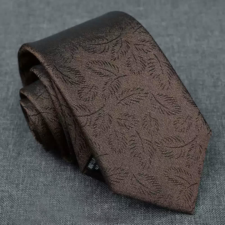 5Stk. Herren Casual Dunkelbraune Blätter Print Fliegen Geschenkbox - image 2