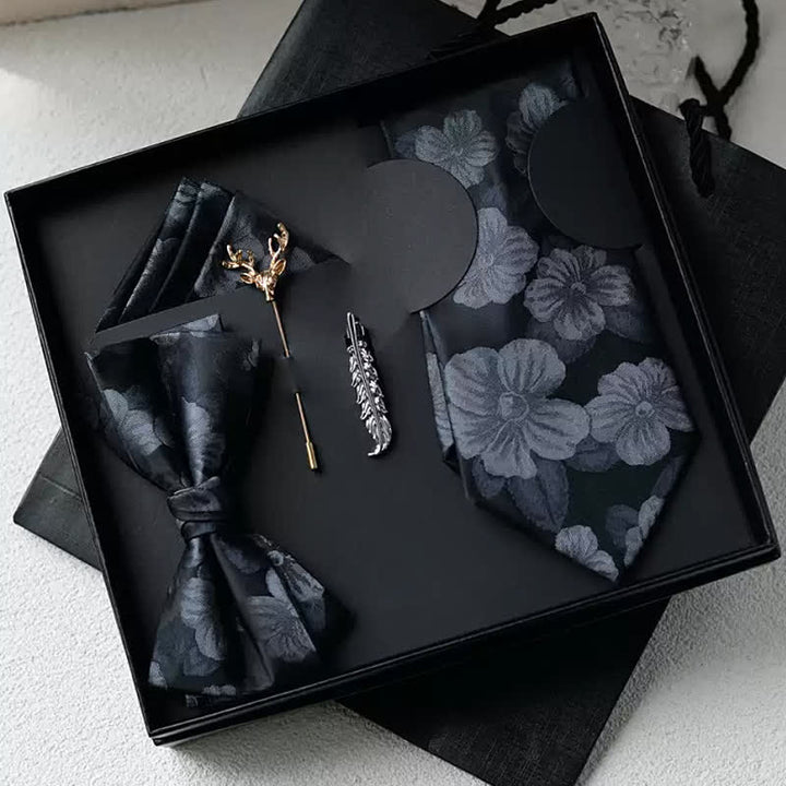 5 Stück Herren Vintage Florale Klassische Hochzeitsfliegen Geschenkbox